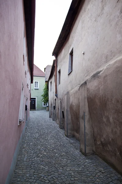 stock image View of steet an arch placed in Krems