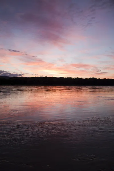 Sunset on Dunaj river — Stock Photo, Image