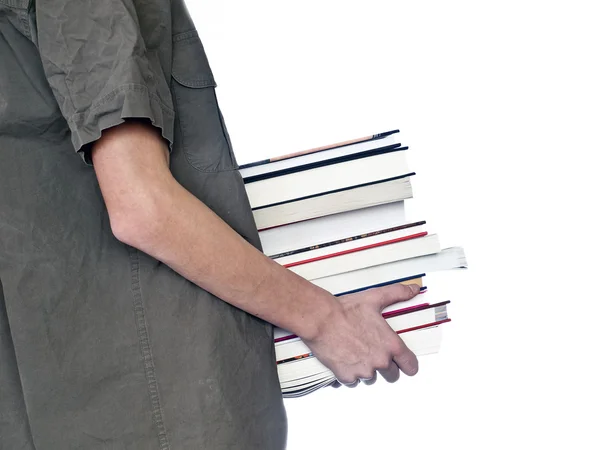Muž s knihami — Stock fotografie