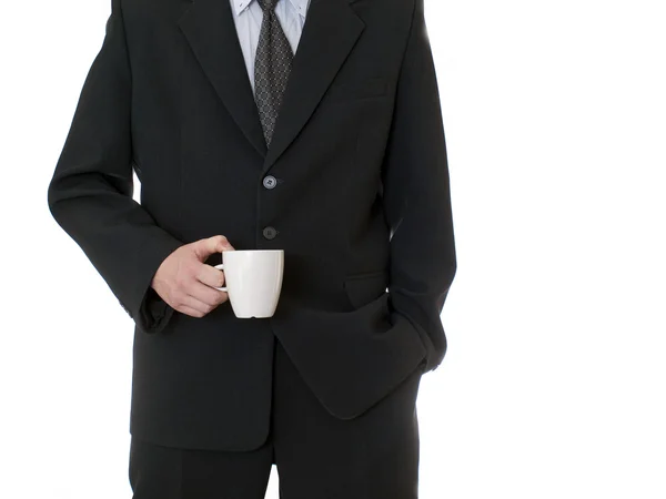 Uomo d'affari in possesso di tazza di caffè — Foto Stock