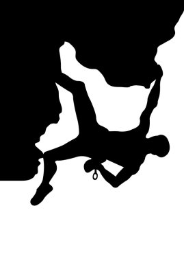 Men climb on the rock clipart