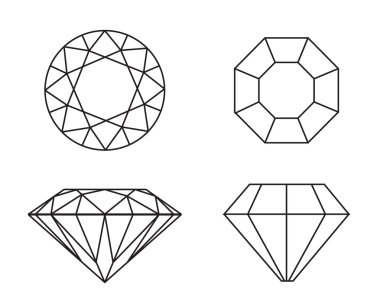 Diamonds on white background clipart