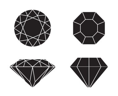 Diamonds on white background clipart