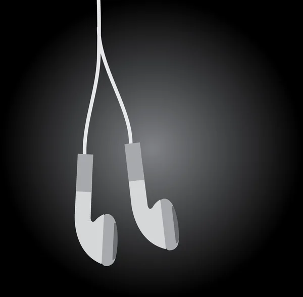 Bílá sluchátka — Stockový vektor