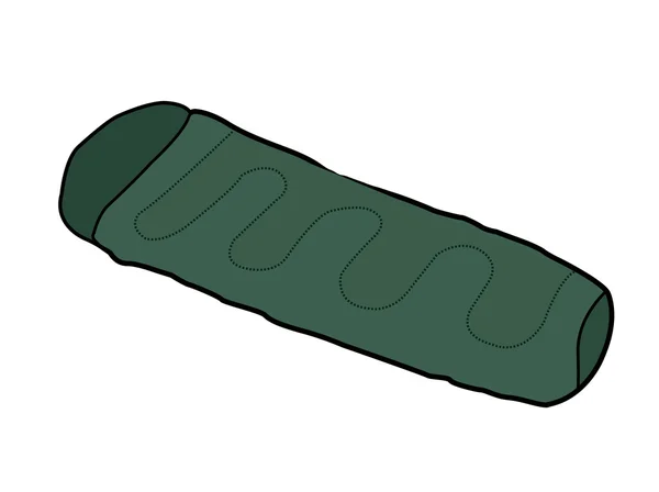 Зеленый спальный мешок — стоковый вектор