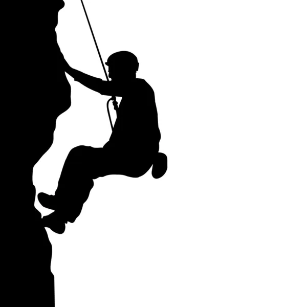 男性は岩に登る — ストックベクタ