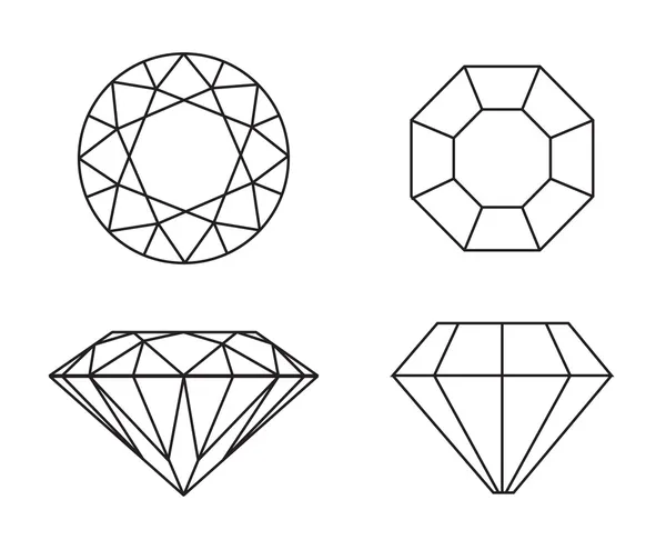 Diamantes sobre fondo blanco — Archivo Imágenes Vectoriales