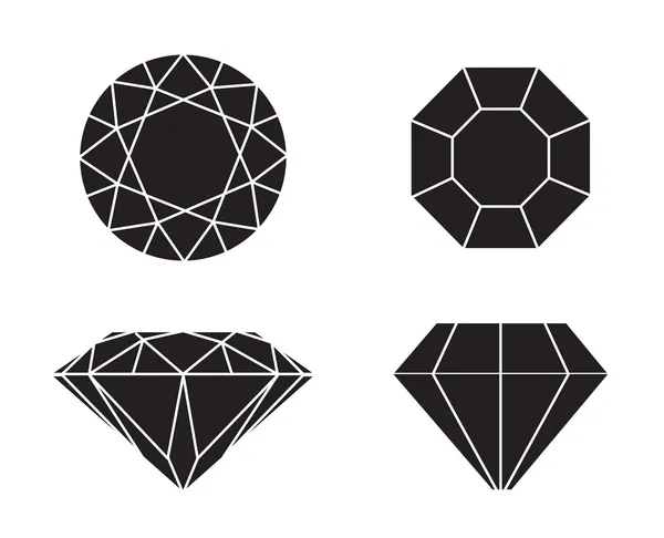 Diamants sur fond blanc — Image vectorielle