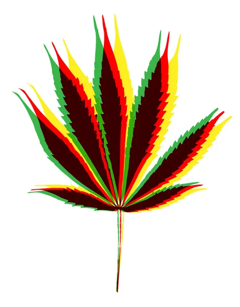 Цветные листья марихуаны — стоковый вектор
