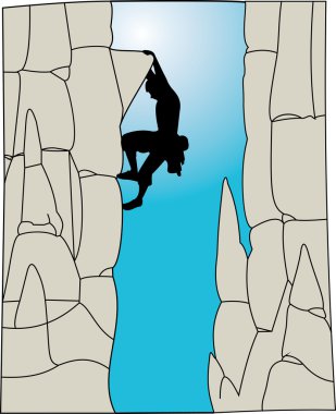 Climber on the rock clipart