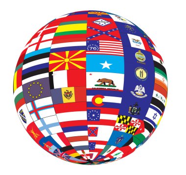 Flags of the world clipart