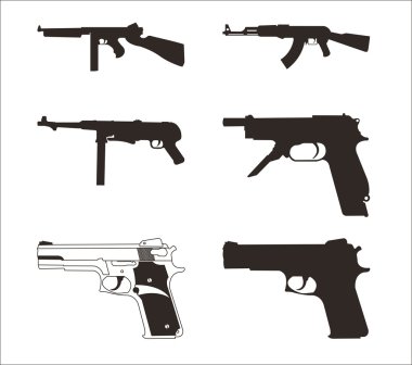Bir silah üzerine beyaz bir arka plan resmi