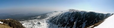 Winter panorama of Krkonose mountains clipart