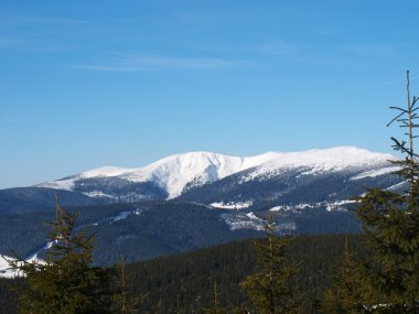 Kış Panoraması krkonose mountains, Çek Cumhuriyeti