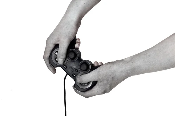 Zombie male hand hold video game controller — Stock Photo, Image
