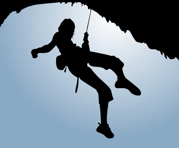 Kvinnor klättra på klippan — Stockfoto