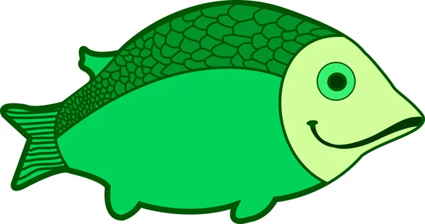 Yeşil Beyaz arka plan üzerinde balık — Stok fotoğraf