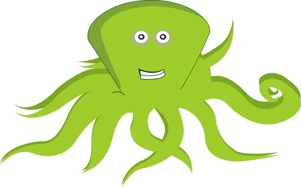 Zelené chobotnice na bílém pozadí — Stock fotografie