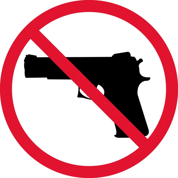 Simbolo Nessuna pistola su sfondo bianco — Foto Stock
