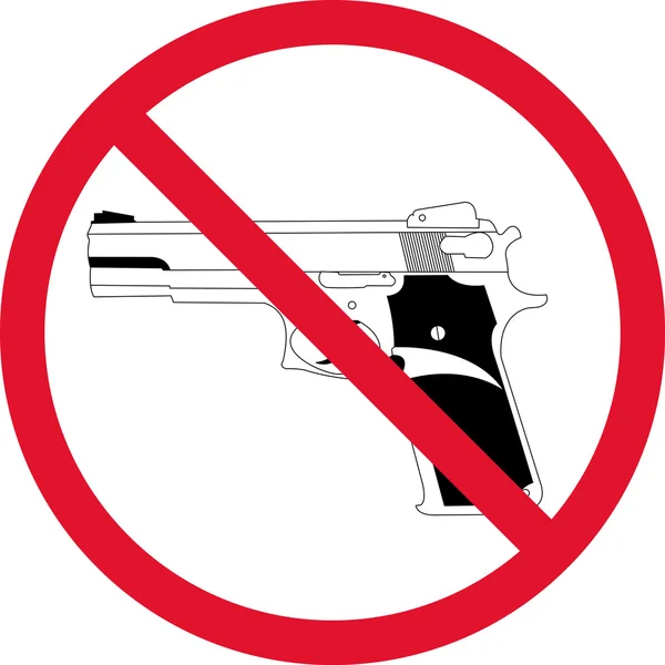 Simbolo Nessuna pistola su sfondo bianco — Foto Stock