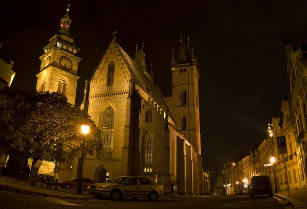 stock image Night shot in Hradec Kralove Street