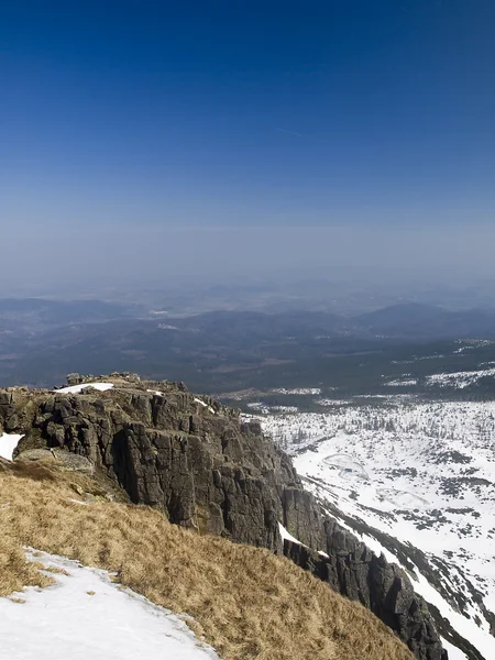 冬天的 Krkonose 山的全景 — 图库照片