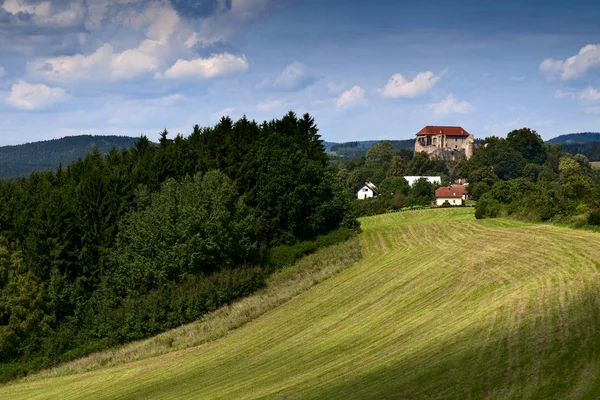 Castelo de Pecka sob montanhas de Krkonose — Fotografia de Stock