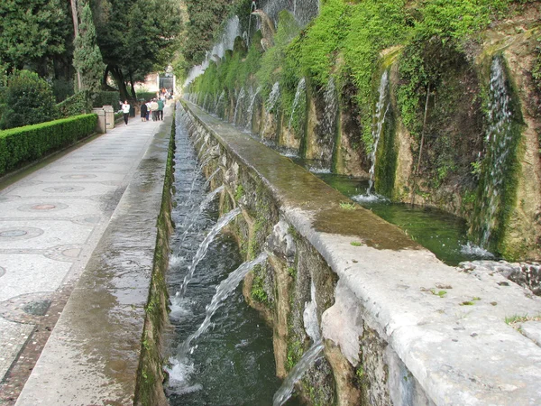 Villa d'este - sto fontány, Itálie Stock Obrázky