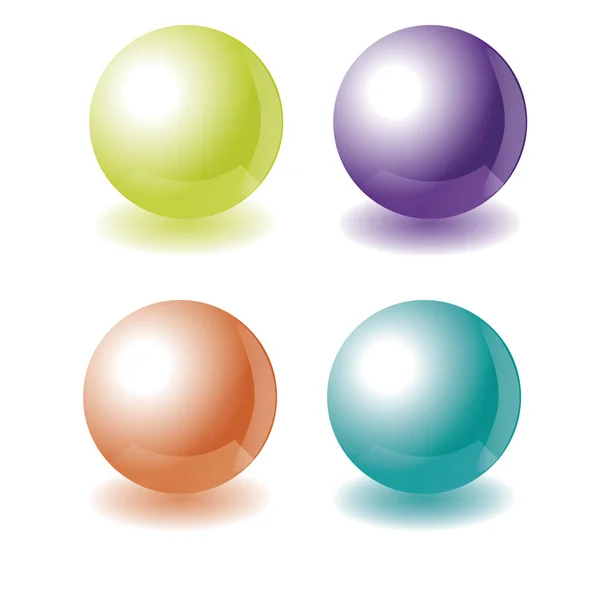 Quatre boules colorées sur blanc — Image vectorielle