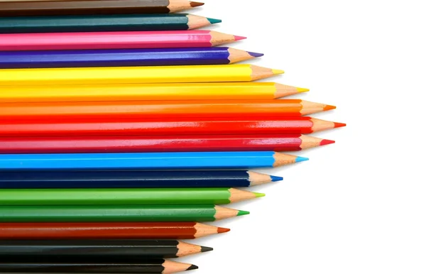 Lápis de cor sobre um fundo branco . — Fotografia de Stock