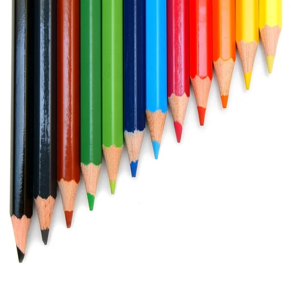 Kleur potloden op een witte achtergrond. — Stockfoto