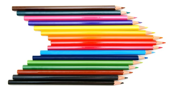 Barevné tužky na bílém pozadí. — Stock fotografie