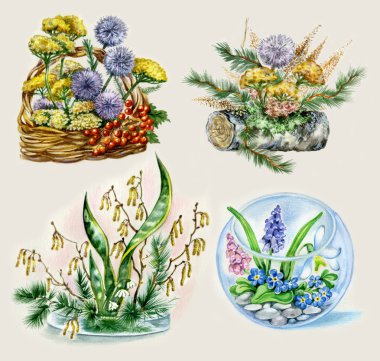 Posies of flowers clipart