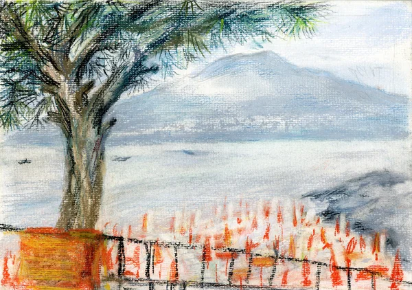 Vesuvius balkong Visa — Stockfoto