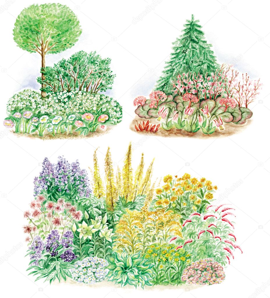 Garden design of flower beds