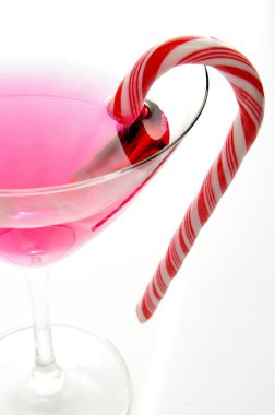 candycane içinde bir martini