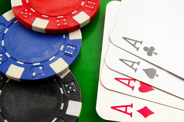 Stacked poker chips — Stock Photo, Image
