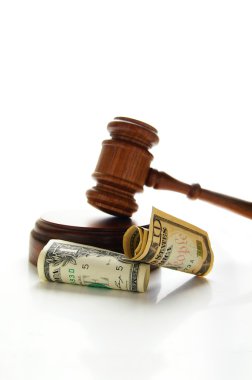 Gavel with money clipart