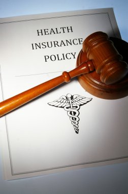 Insurance policy and gavel clipart