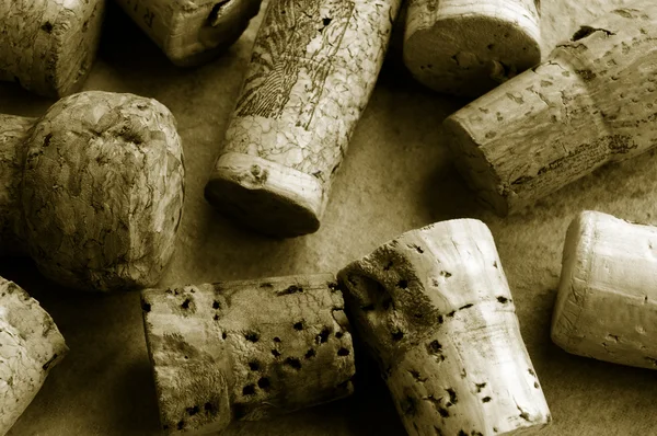 Corcho de champán y corchos de vino — Foto de Stock