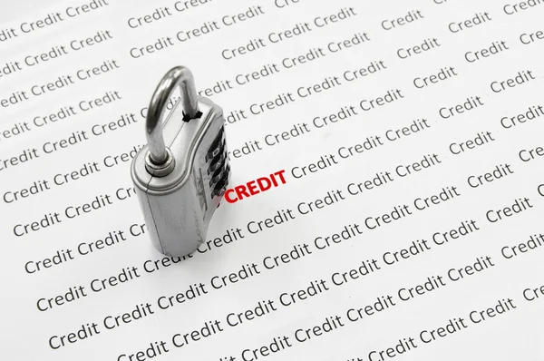 Bloqueo de combinación y texto de crédito —  Fotos de Stock