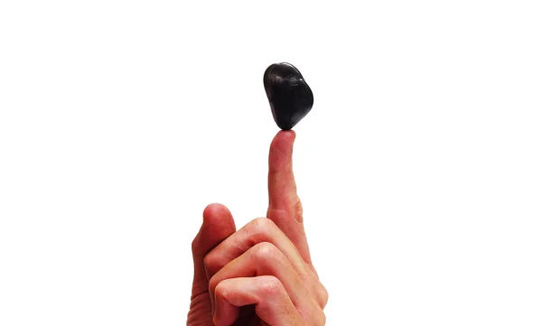 Balancing on a finger — Stock Photo, Image