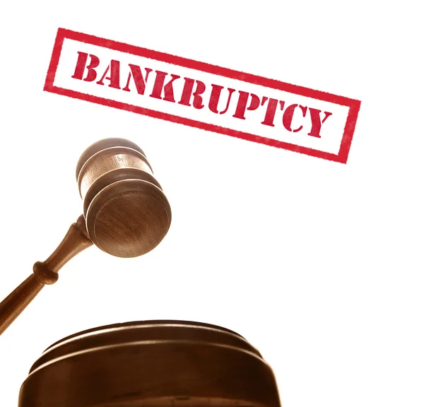 Gavel with bankruptcy text — Stock Photo, Image