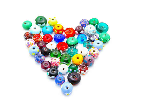 Beads in a heart shape