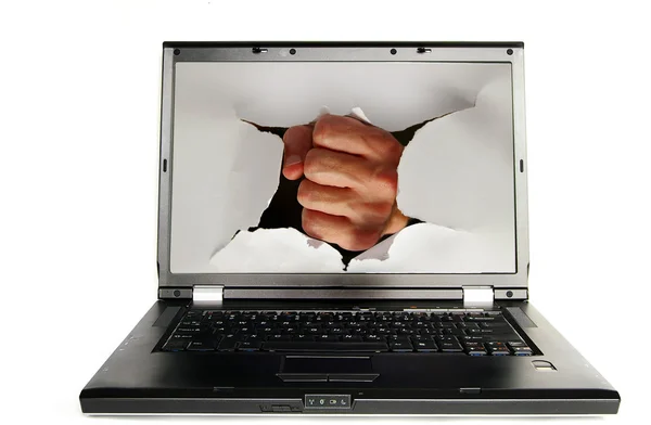 Laptop su bianco — Foto Stock