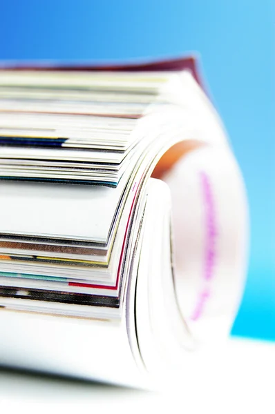 Closeup of a stack of magazines — Stock Photo, Image