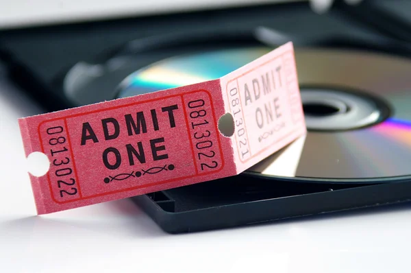 Билет и DVD — стоковое фото
