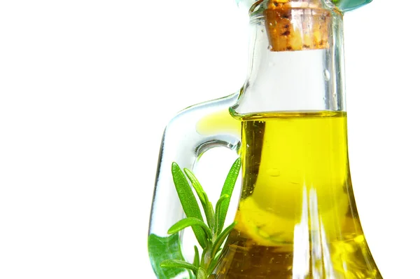 Olio d'oliva e rosmarino fresco — Foto Stock