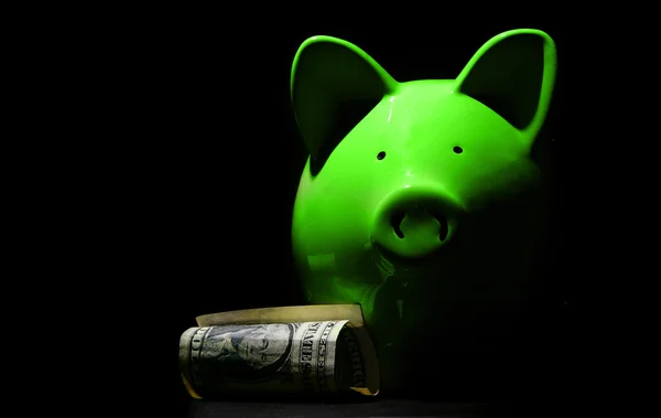 Piggy bank e dólar dos Estados Unidos — Fotografia de Stock