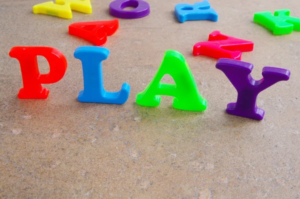 Children's colorful plastic letters — Stock Photo, Image